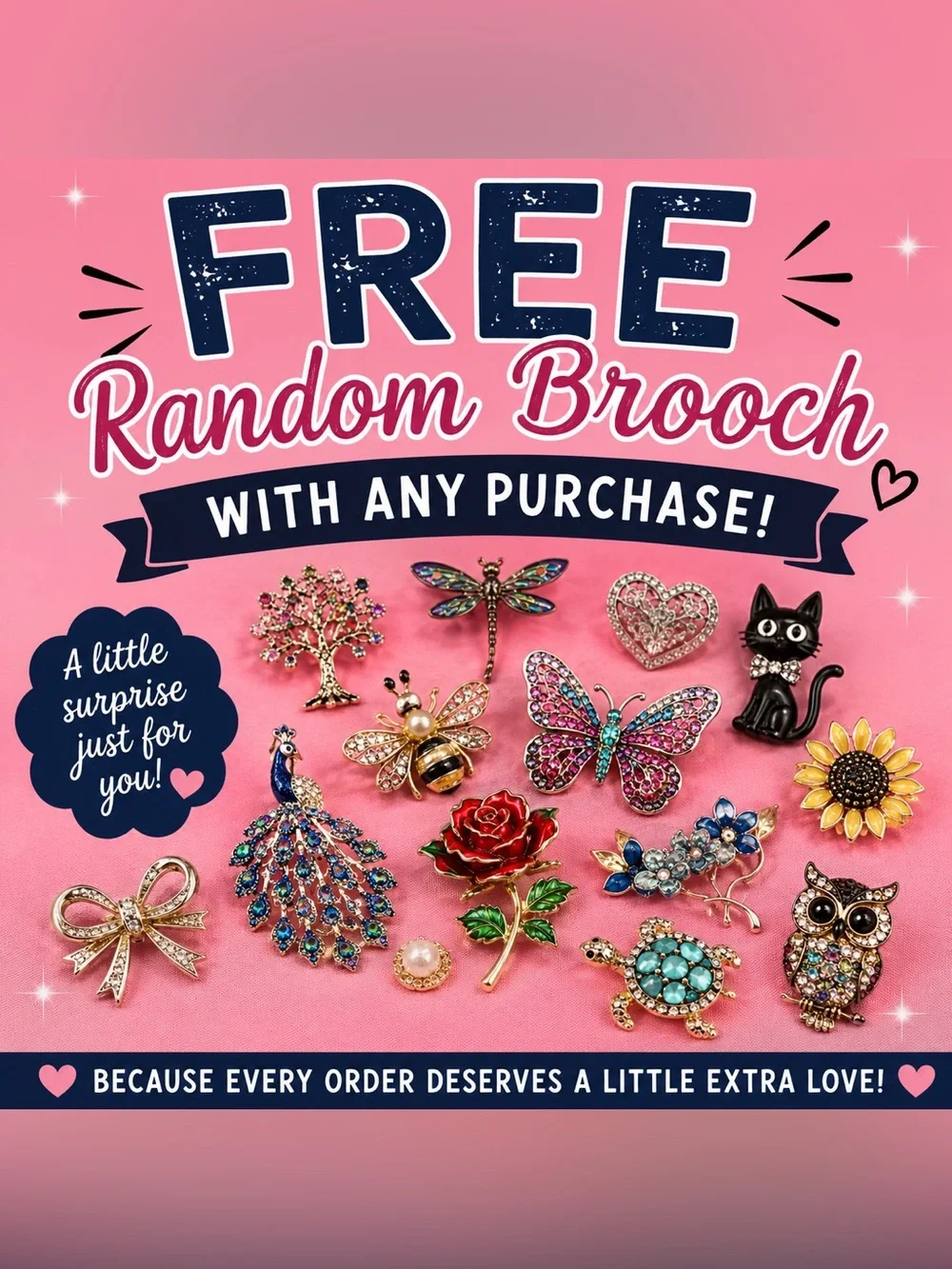 🌻FREE RANDOM BROOCH WITH PURCHASE 🌻